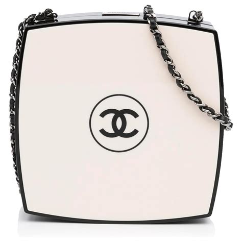 Chanel White Compact Powder Minaudiere 